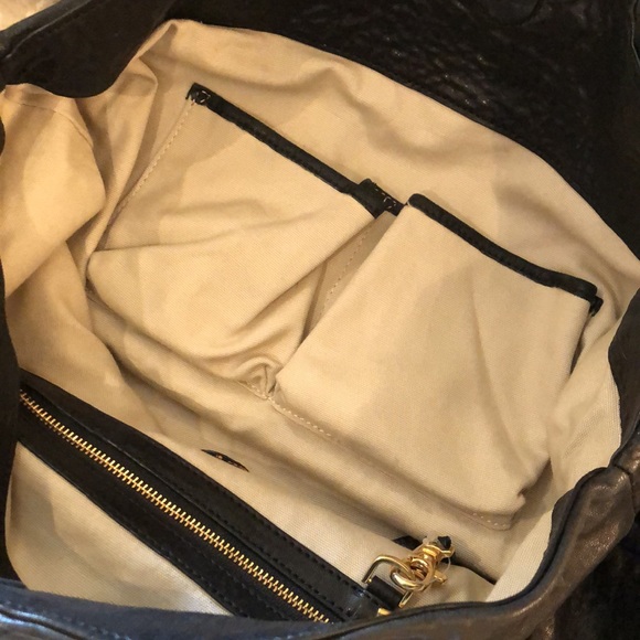 Tory Burch large black leather tote w/ dust bag - Picture 9 of 16